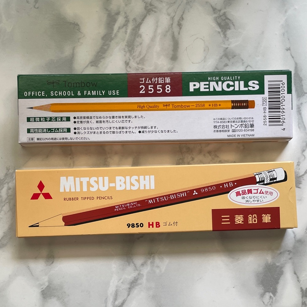 Mitsu-bishi and Tombow HB pencil box sets